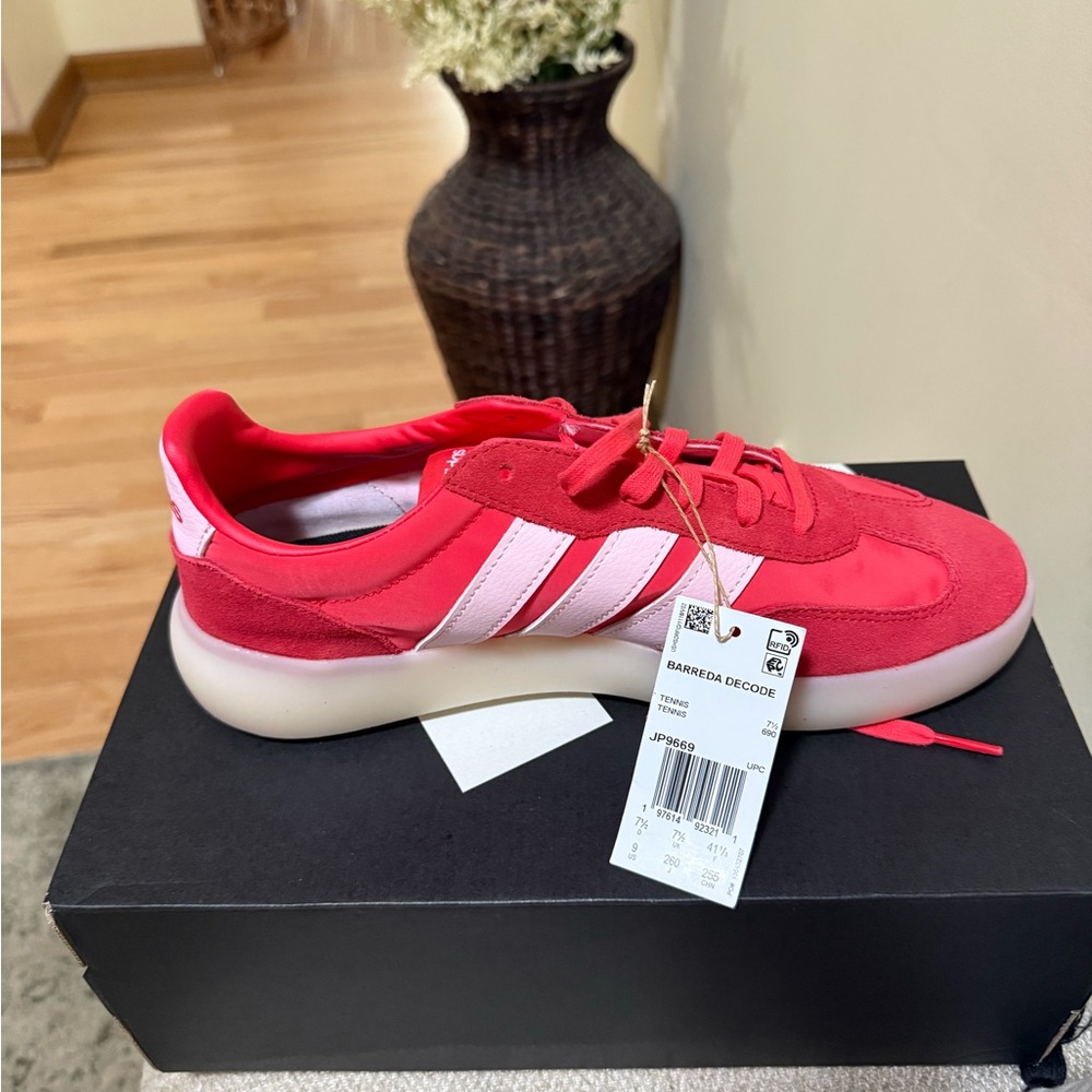 Adidas Red and Pink Athletic Shoes